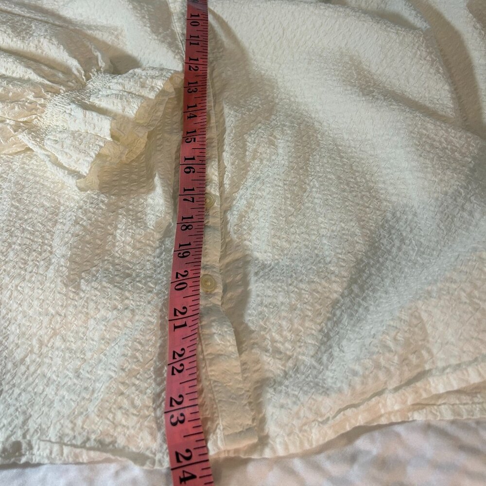 Gap Seersucker Peasant Shirt plus size XXL White - Picture 10 of 10